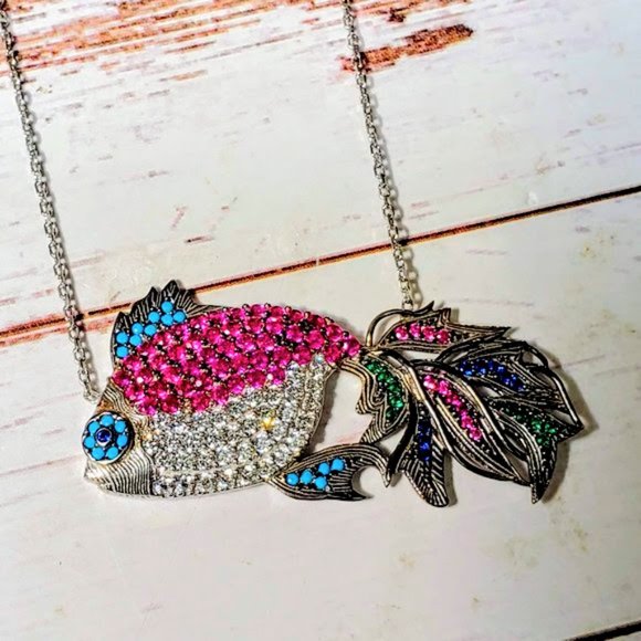 Sterling Silver Tropical Fish Necklace - Picture 3 of 8